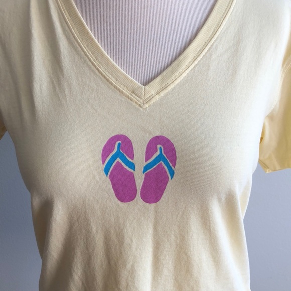 Life is good tee yellow flip-flop design small - Picture 2 of 6